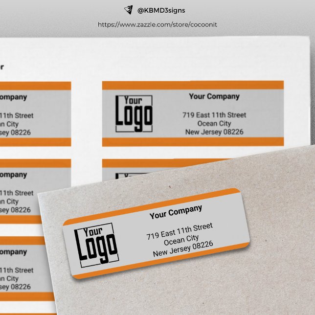 Orange Border Logo Company Grey Return Address (Orange Border Logo Company Gray Return Address Label)