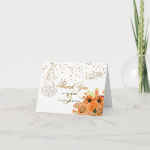 Orange Bouquet Flower - Thank You Card