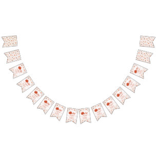 ORANGE BOW & ARCH FALL PUMPKIN FLOWERS BIRTHDAY BUNTING