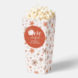 ORANGE BOW & ARCH FALL PUMPKIN FLOWERS BIRTHDAY FAVOUR BOX