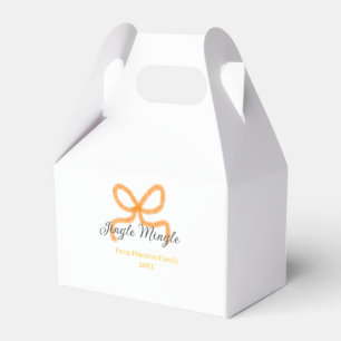 Orange bow jingle Mingle retro boho family namdate Favour Box