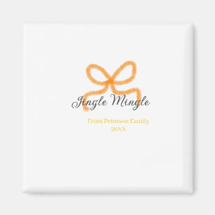 Orange bow jingle Mingle retro boho family namdate Magnet