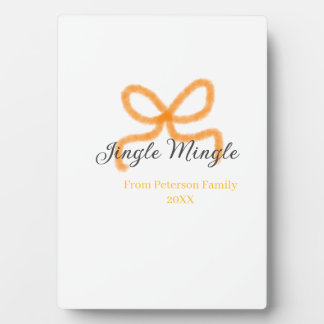 Orange bow jingle Mingle retro boho family namdate Plaque