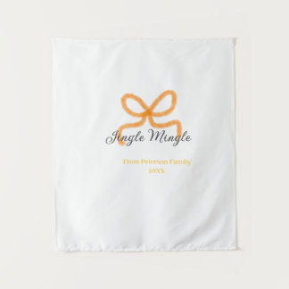 Orange bow jingle Mingle retro boho family namdate Tapestry