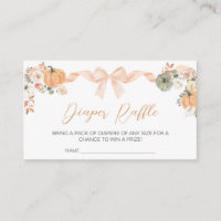 Orange Bow Pumpkin Baby Shower Diaper Raffle