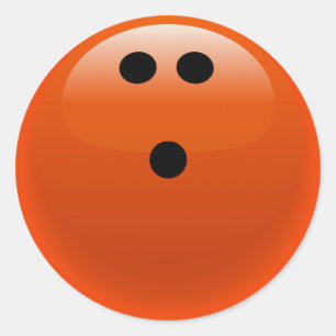 Orange Bowling Ball Classic Round Sticker