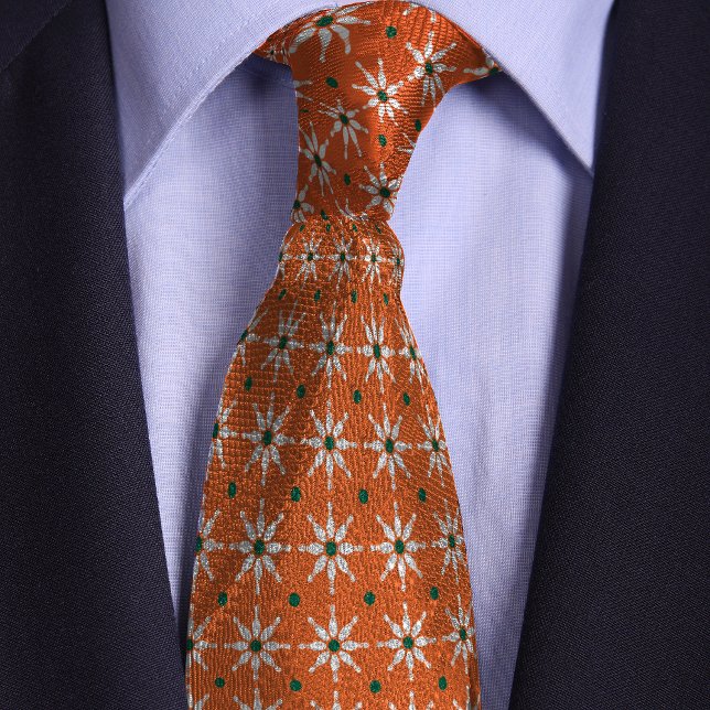Orange Bowling Pin Flower Pattern Tie (Creator Uploaded)