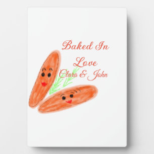 Orange bread couple emoji baked in love add name d plaque