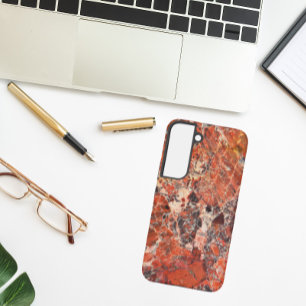 Orange Brecciated Jasper Stone Pattern Samsung Galaxy Case