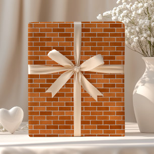 Orange Bricks Wall Wrapping Paper