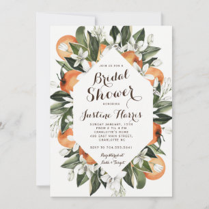 Orange Bridal Shower Invitation, Southern Bridal Invitation