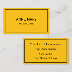 Orange Bright Fall Autumn Colourful Event Planner  Business Card