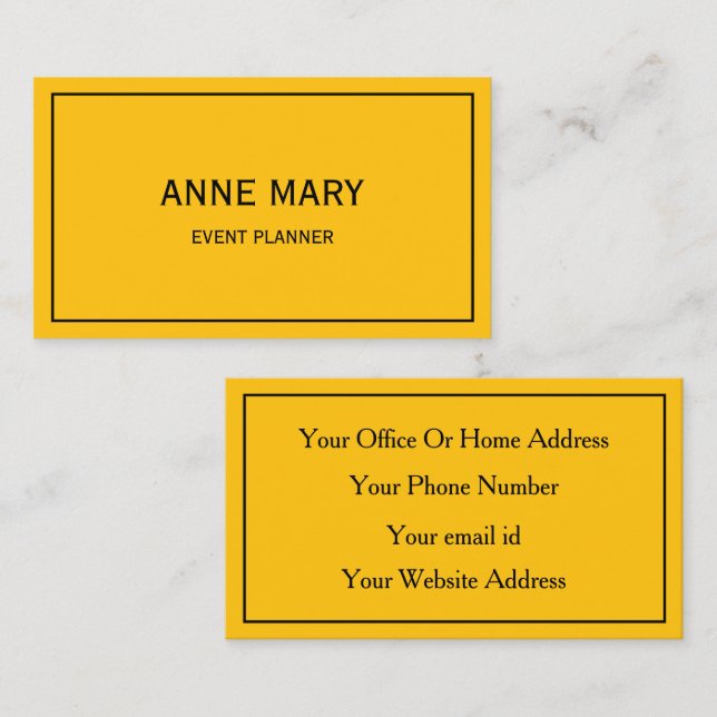Orange Bright Fall Autumn Colourful Event Planner  Business Card (Front/Back)