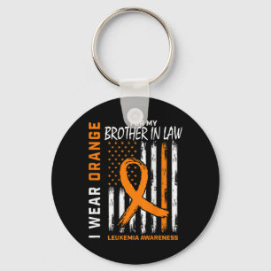 Orange Brother In Law Leukaemia Awareness American Key Ring