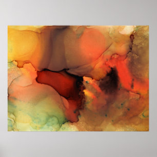 Orange Brown Abstract 59 Print