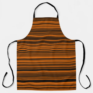 Orange Brown Black Stripes Apron