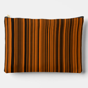 Orange Brown Black Stripes Large Accessory Pouch