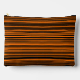 Orange Brown Black Stripes Large Accessory Pouch