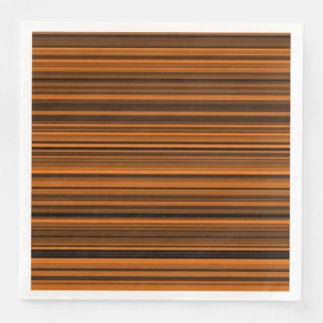 Orange Brown Black Stripes Napkin (Front)