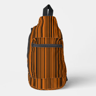 Orange Brown Black Stripes Sling Bag