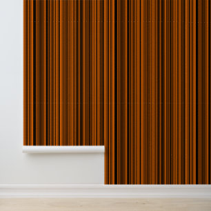 Orange Brown Black Stripes Wallpaper