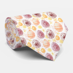 Orange-Brown Easter Eggs Neck Tie