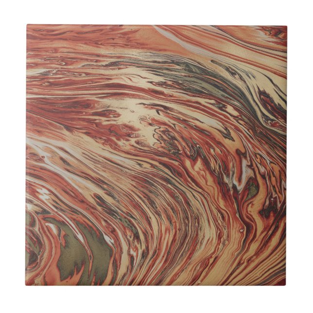 Orange Brown Gold Marble Tile (Front)