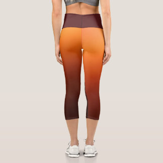 Orange & Brown Ombre Colour Legging Capris
