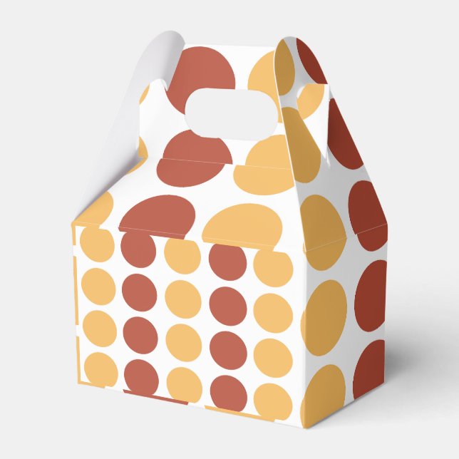 Orange Brown Polka Dot Pattern  Favour Box (Front Side)