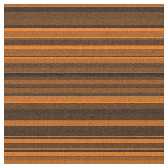 Orange Brown Stripes Fabric (Close Up)