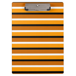Orange Brown Stripes Pattern Design Clipboard