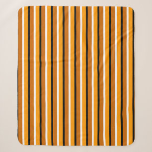 Orange Brown Stripes Pattern Design Sherpa Blanket