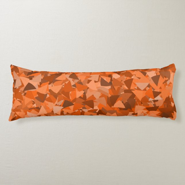 Orange Brown Triangle Pattern Body Cushion (Front)