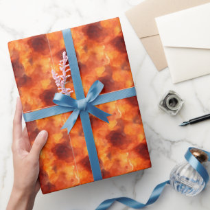 Orange & Brown Watercolor Abstract Wrapping Paper