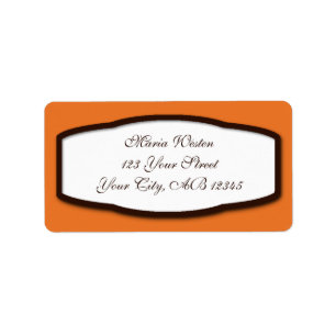 Orange Brown & White Return Address Labels