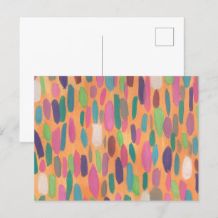 Orange Brushstroke Print Postcard