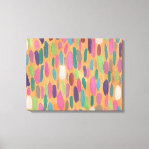 Orange Brushstrokes Abstract Canvas Art Print