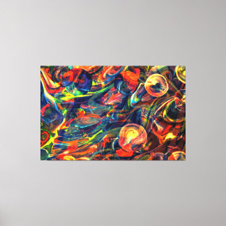 Orange Bubble Abstract wall art canvas Multicolor
