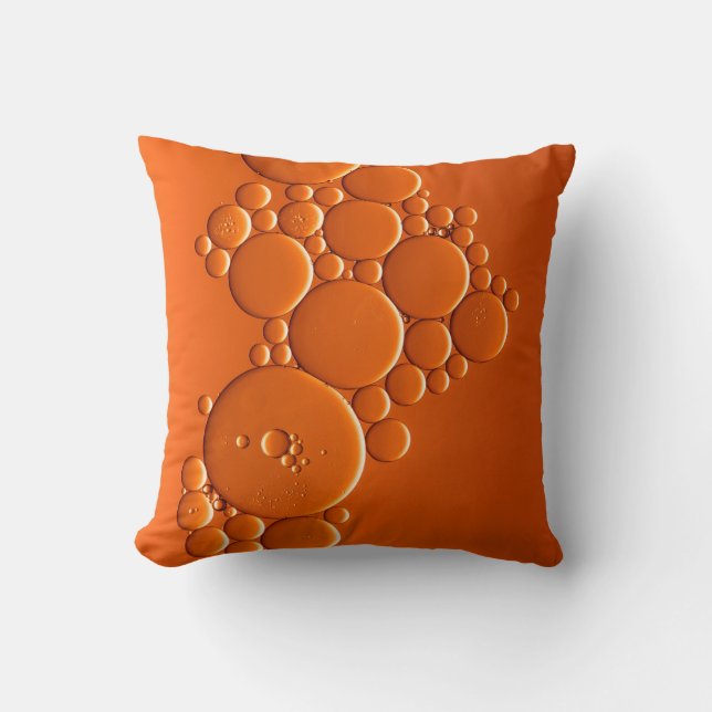 Orange bubbles art cushion (Front)