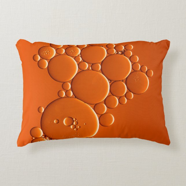 Orange bubbles art decorative cushion (Front)