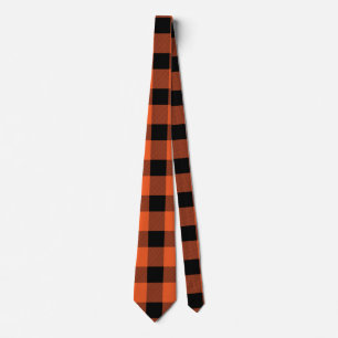 Orange Buffalo Country Lumberjack Plaid Tie