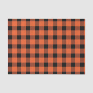Orange Buffalo Country Lumberjack Plaid Tissue Paper