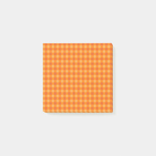 Orange Buffalo Plaid Cheerful Organisation Post-it Notes
