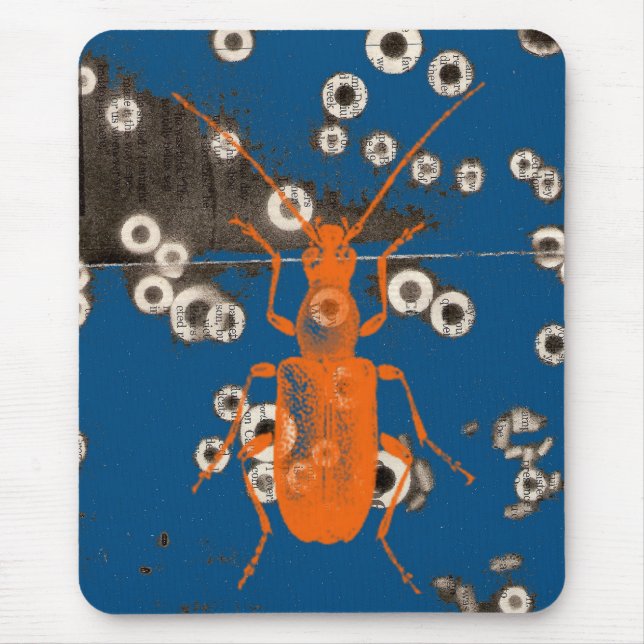Orange Bug Mouse Pad (Front)