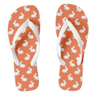 Orange Bunny Rabbit Flip Flops