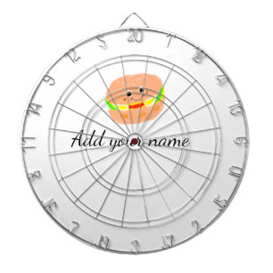 Orange burger watercolor add name text food fries dartboard
