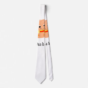 Orange burger watercolor add name text food fries tie