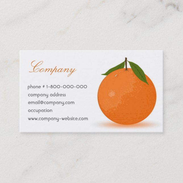 Orange Business Card (Front)