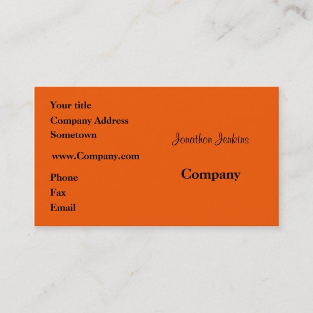 Orange Business Card (Front)