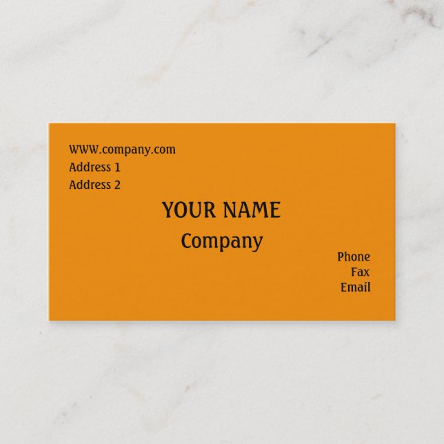 Orange Business Card (Front)